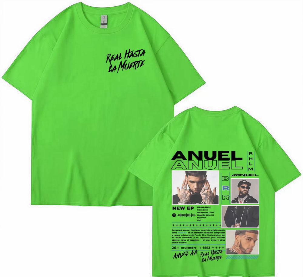 Rapper Anuel AA Real Hasta La Muerte Tour 2025 Cover T Shirt Unisex Hip Hop Tshirt Tops Short Sleeve Oversized T Shirts Streetwear