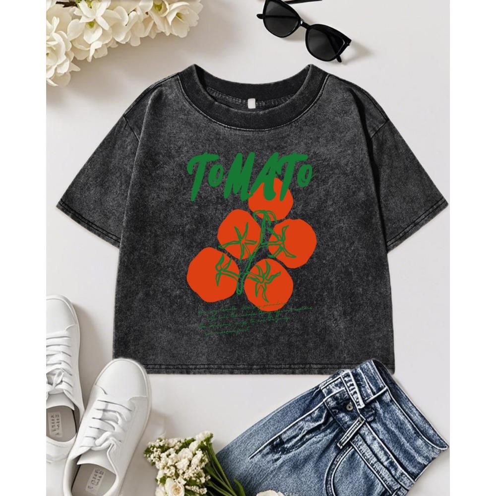 

Женская футболка с принтом свежих помидоров, выстиранная, модная, винтажная, с круглым вырезом, с коротким рукавом, хлопковая, приталенная M