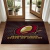 Queensland Maroons Design Crystal Velvet Rug Soft Decorative Mat for Bedroom Entrance