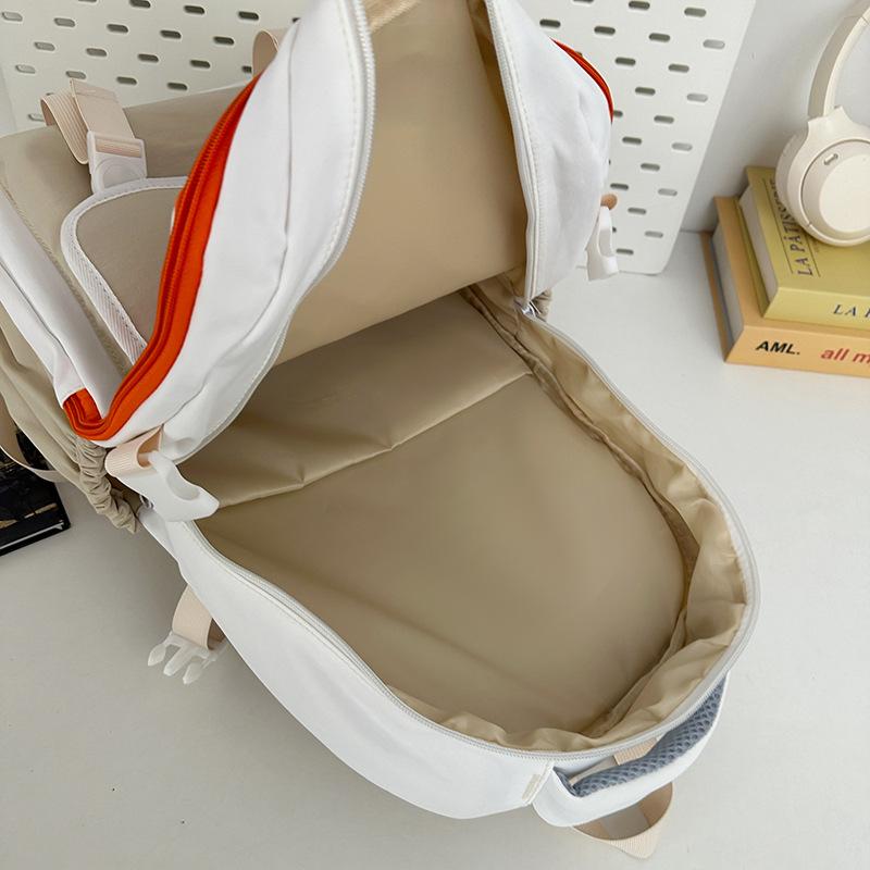 School bag 2025 new large-capacity multi-compartment Korean version color matching, junior high school student school bag versatile leisure