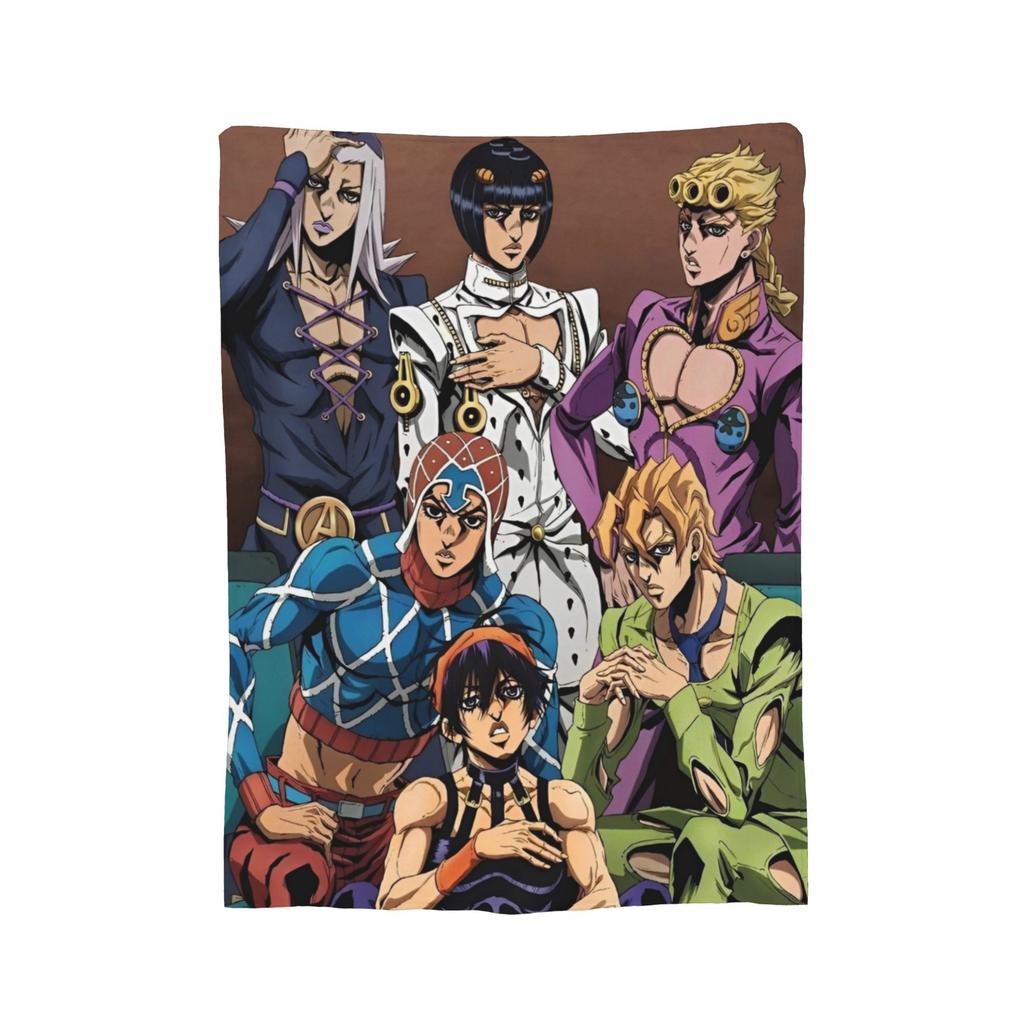JoJo Golden Blankets Flannel J-JoJos Bizarre Adventure Breathable Ultra-Soft Throw Blankets for Home Car Quilt