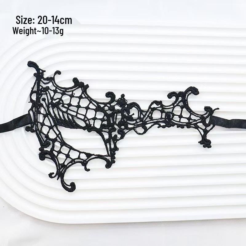 Adult Masquerade Irregular Black Lace Half Face Mask with Musical Note Design