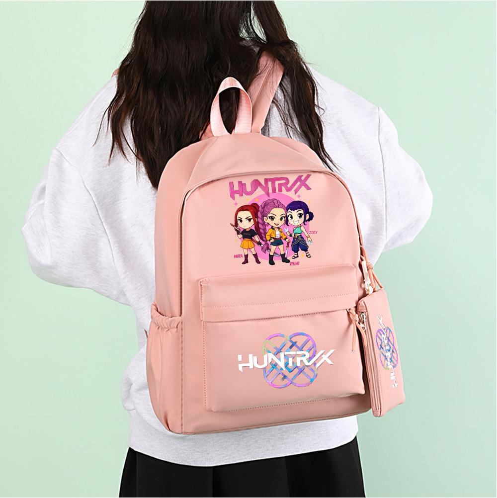 4Pcs/set Anime K-Pop Printed Backpack with Pencil Case Handbag for Teenager Student Boy Girl Bookbag Schoolbag Large Capacity Travel Bag Rucksak