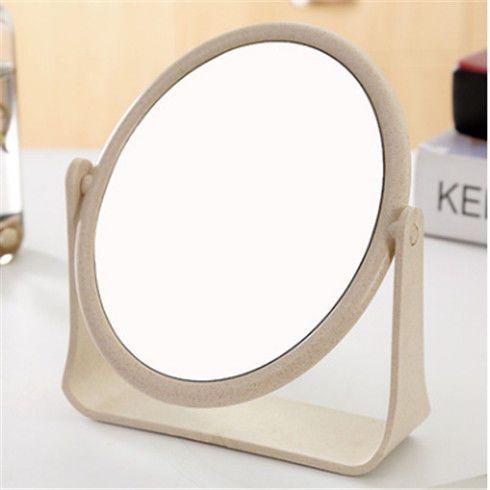 European Style Makeup Mirror Dual Side Rotating Desktop Vanity Mirror with Stand for Dorm