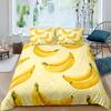 Yellow Banana Bedding Set Sweet Tropical Fruit Duvet Cover King/Queen Size For Kid Adult Vegetarian 2/3pcs Polyester Quilt Cover
