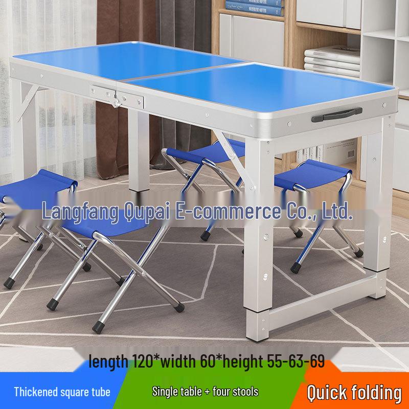 Portable Foldable Aluminum Camping Table and Chairs for Outdoor, Night Market, and Picnic Use
