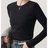 Women's Versatile Round Neck Long Sleeve Top for Spring and Autumn: Body Positive and Slimming Inner Wear