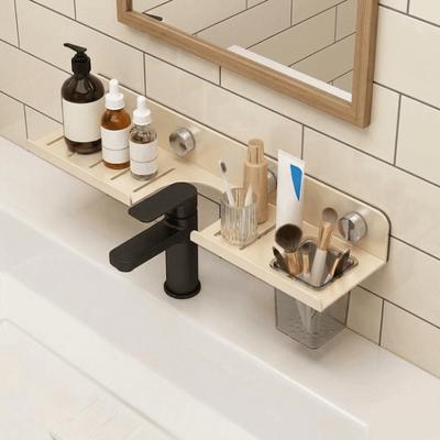 No Drill Countertop Tap Storage Rack Carbon Steel U-Shaped Storage Rack  Washbasin