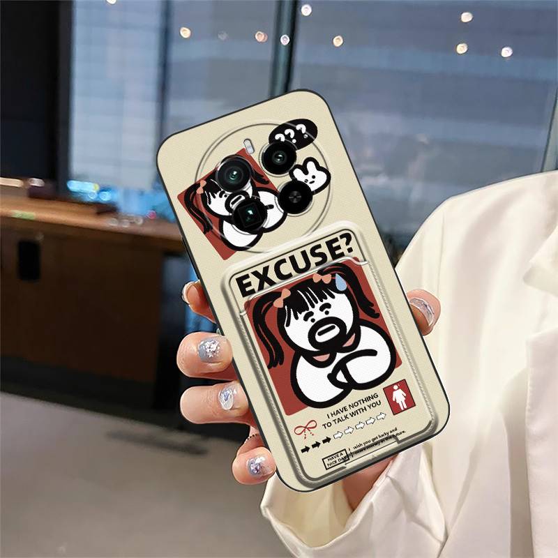 Stoßfeste Vollschutz-Handyhülle für Realme GT5 Pro TPU-Rückseite Niedliches Modedesign Kartenfach Schmutzabweisend Cartoon