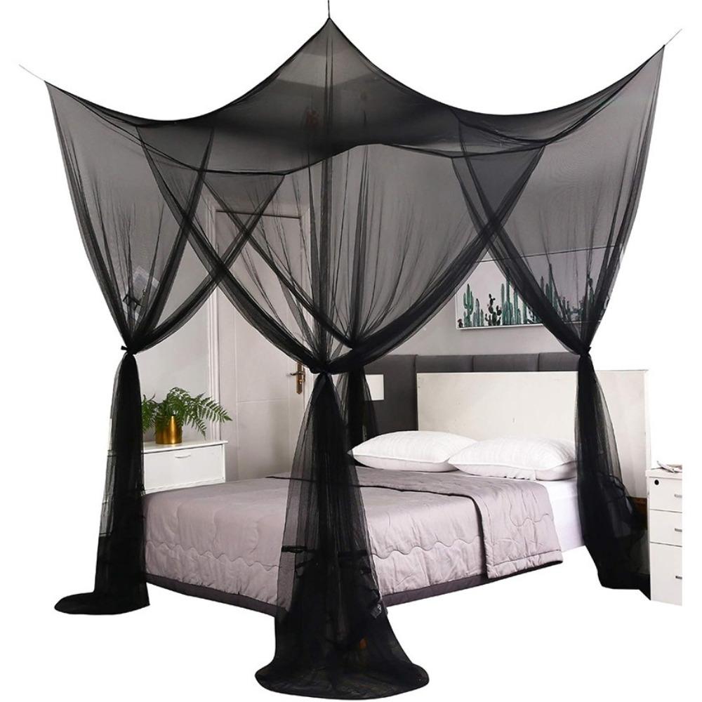 4 Corner Post Mosquito Net Canopy Drape Netting  For Full/Queen/King Indoor Outdoor