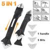 Metal Head 5 In 1 Metal Head Shovel Glue Tool Kit Silicone Corner Scrap Caulk Remover Ergonomic Handle Silicone Spatula