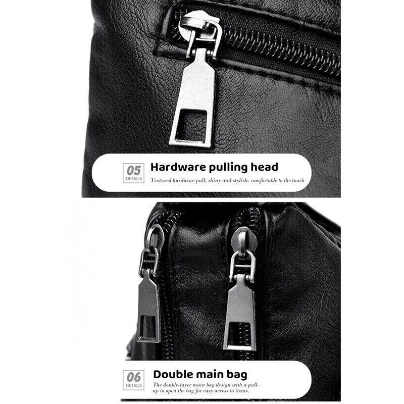 1Pc Women's Shoulder Bag Ladies Multi Pocket PU Messenger Handbag Cross Body Bags