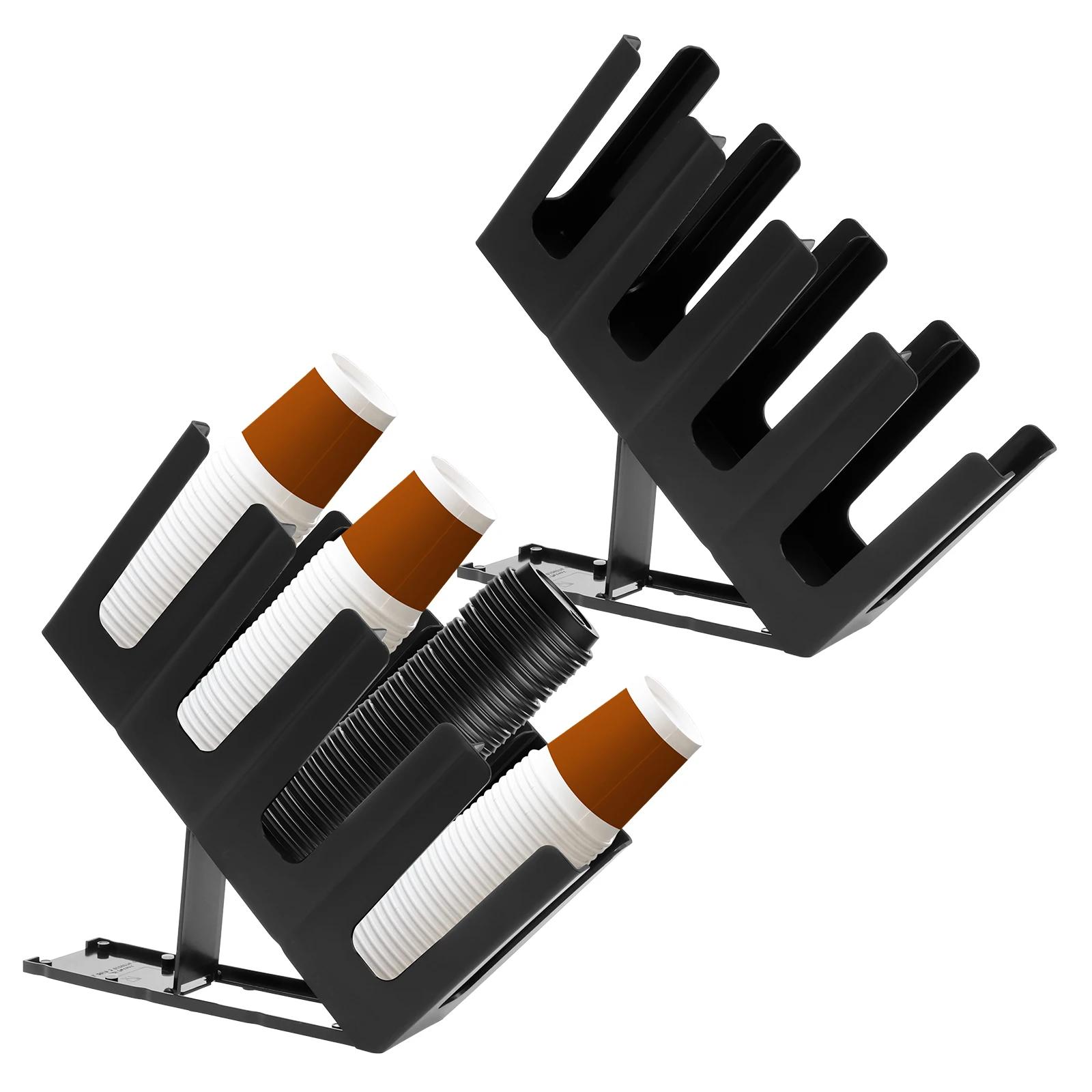 

2Pcs Coffee Cup Holder Height Adjustable Paper Cup and Lid Organizer with 4 Compartment Large Capacity for Countertop Home
