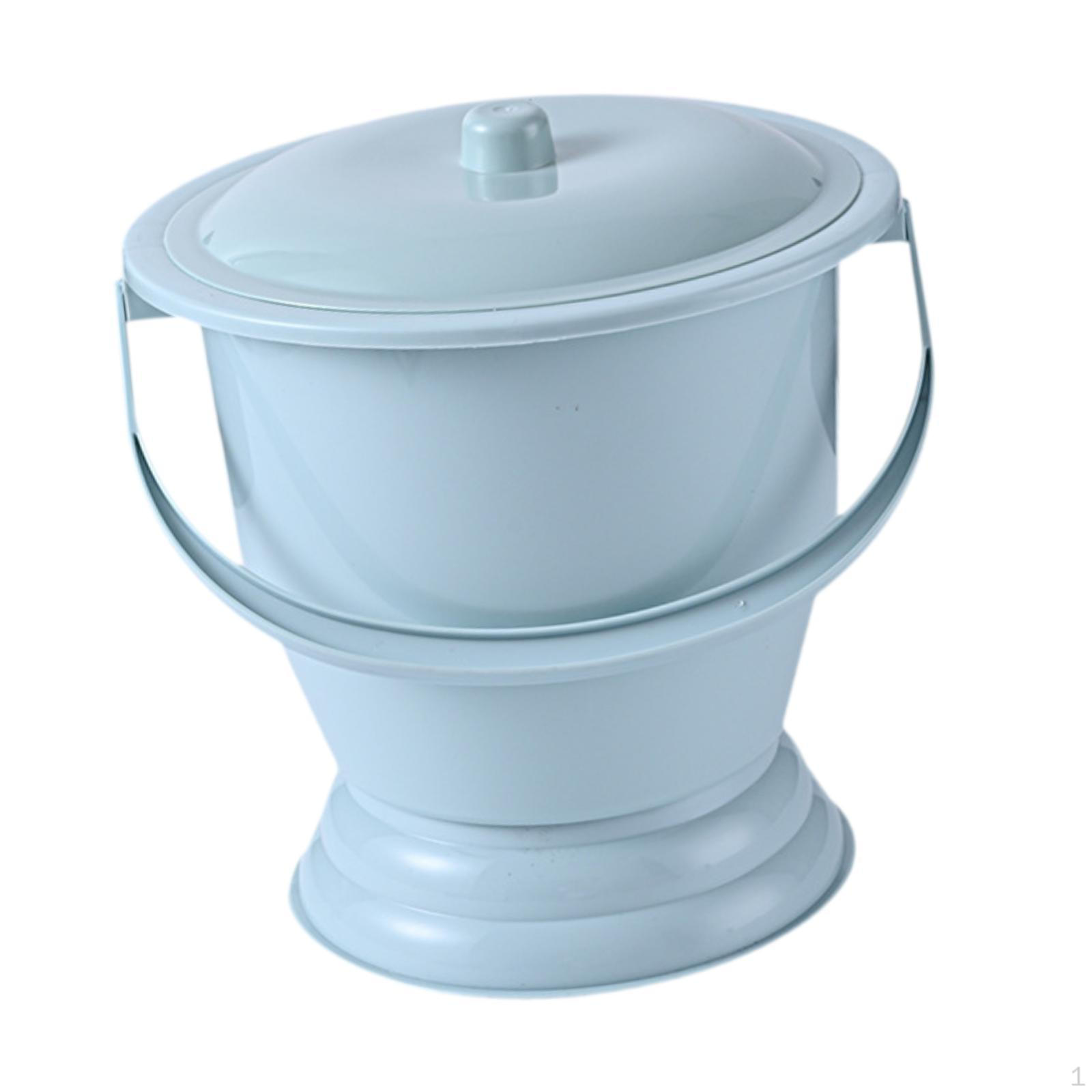 

Ночной писсуар, утолщенный портативный унитаз с крышкой, горшок для подкроватного судна синий