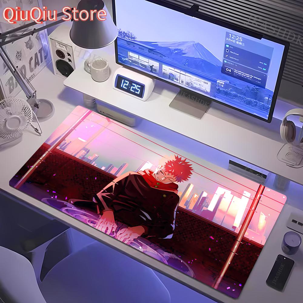 Großes Gaming-Mauspad Jujutsu Kaisen Mauspads Anime Gojo Satoru Schreibtischunterlage Gamer Firma Tastatur Mauspads Computerteppich