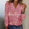 Women S Long Sleeve V Neck Sequined Pullover T Shirt