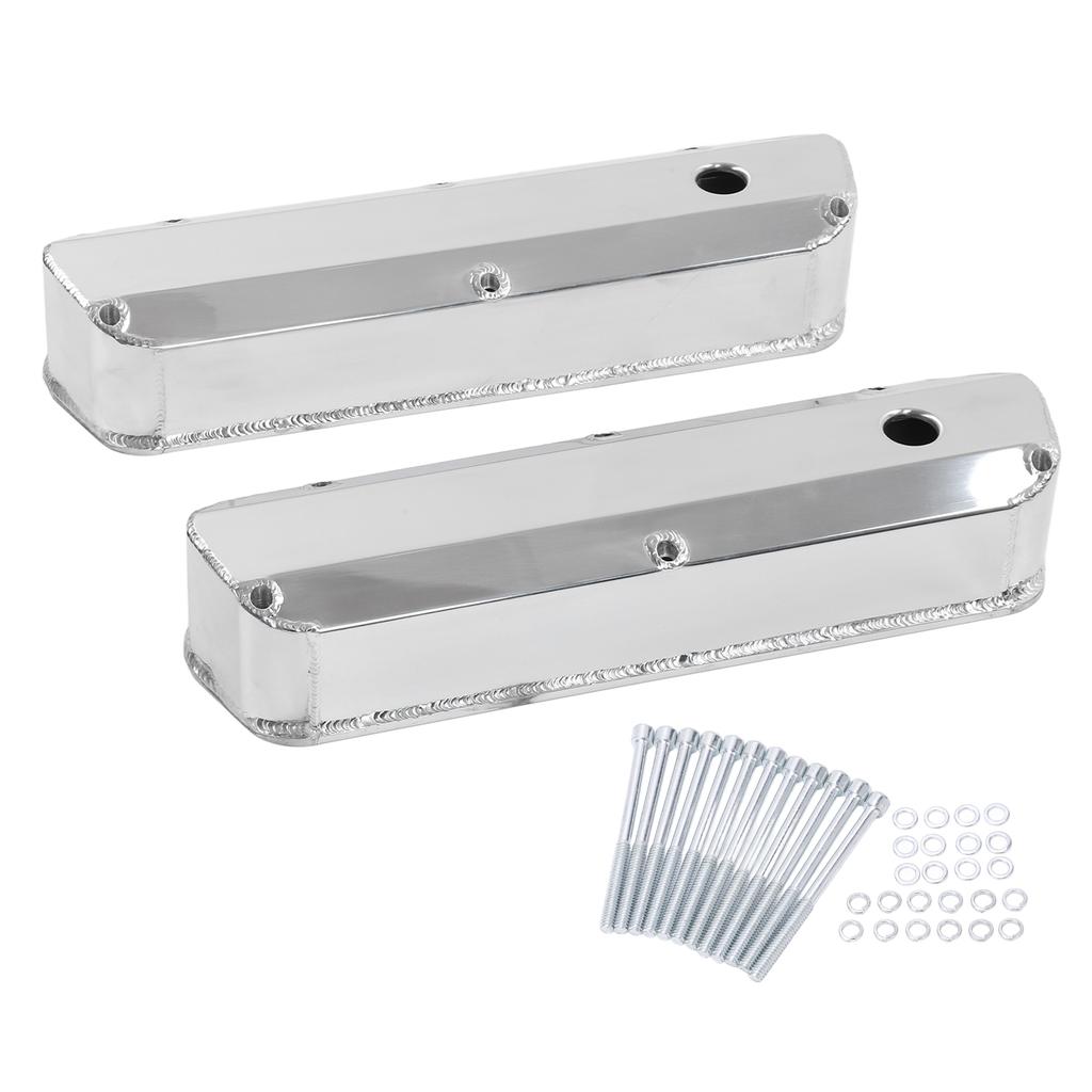2pcs Fabricated Satin Aluminum Valve Covers Car Accessories Replacement for Ford Small Block SBF 289 302 351W