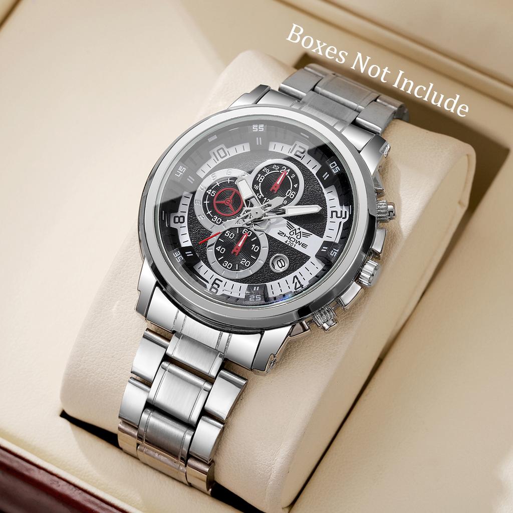Fashion Men's Calendar Quartz Watch Luxury Stainless Steel Band Men Business Watches Reloj Hombre