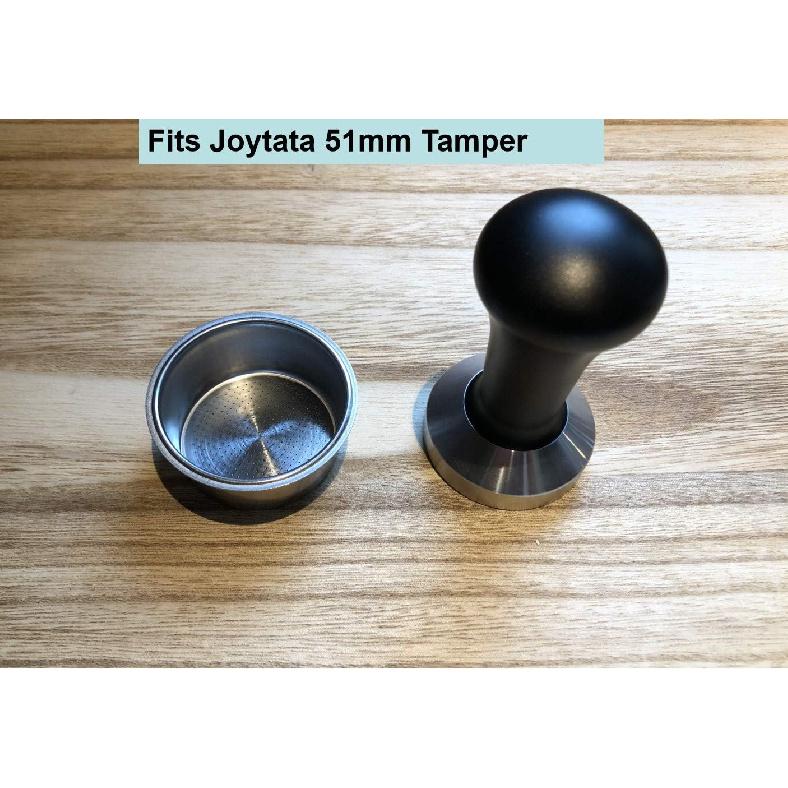 51mm Filter Basket Stainless Steel Portafilter Basket Espresso Handle Basket Compatible with Breville/Delonghi Espresso Maker,Double Cup Coffee