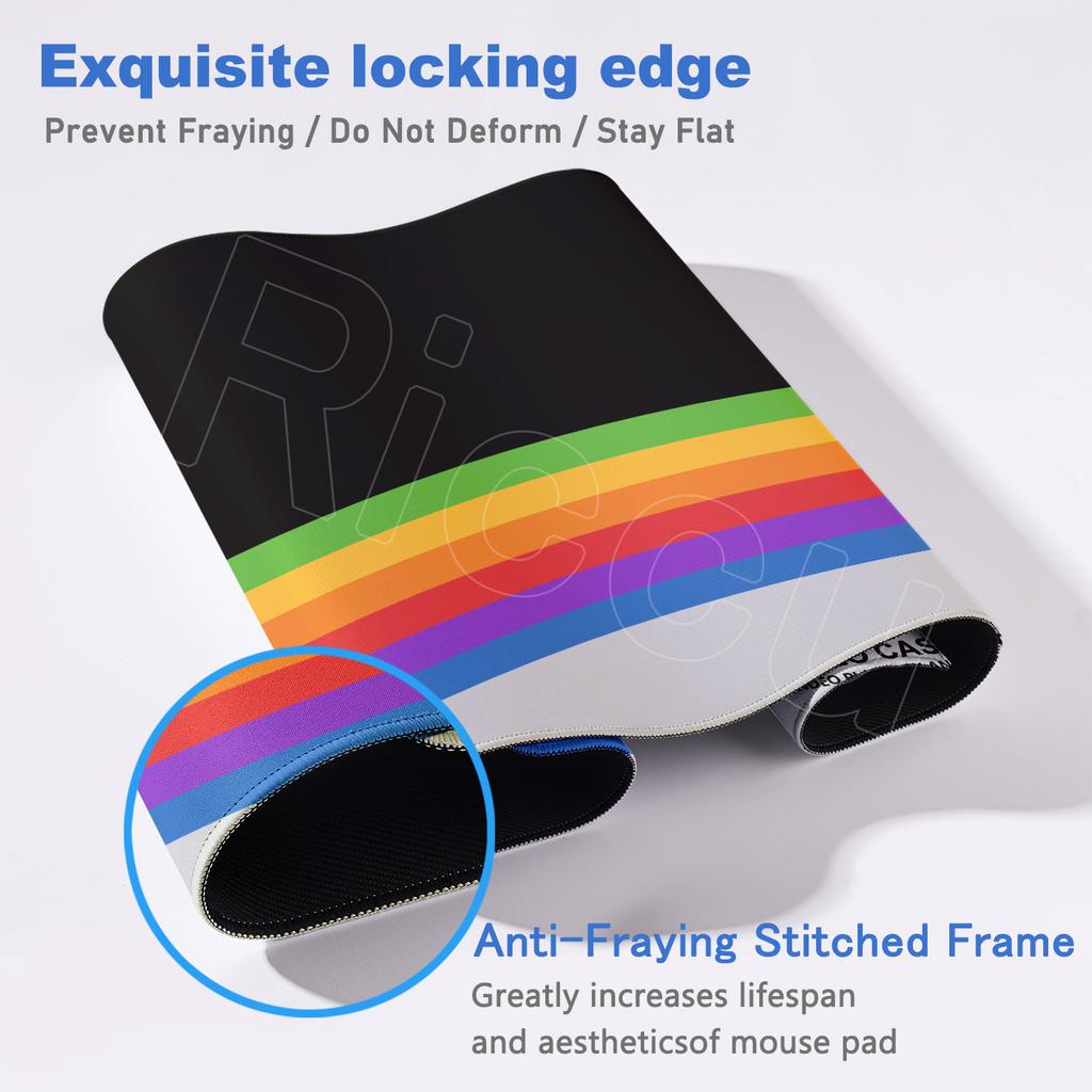 Computer Mousepad Non-slip Gamer Table Pad Retro VHS Style Mouse Pad Keyboard Mice Accessories HD Print Carpet Lock Edge Thicken