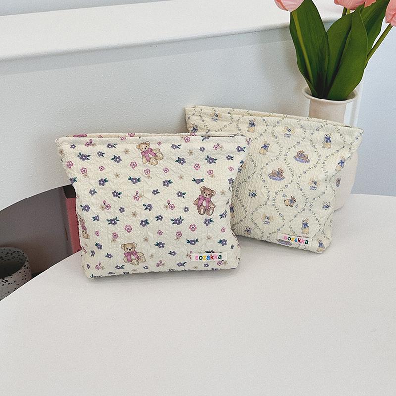 Cute Little Bear Rabbit Makeup Bag Portable Women Storage Bag Travel Large Capacity Cosmetic Organizer Pouch