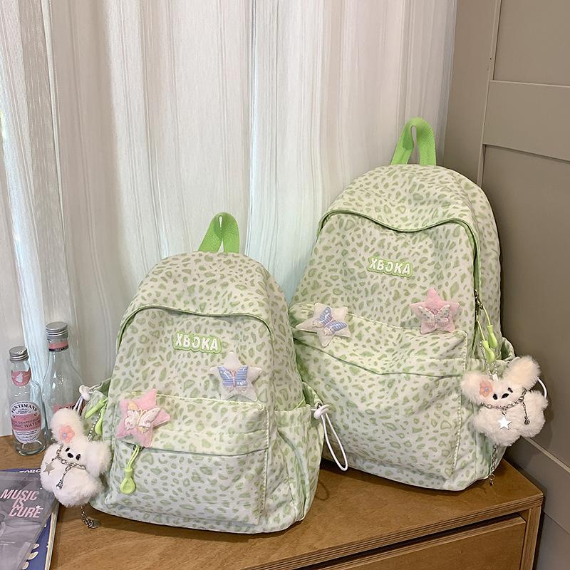 Schoolbag cute cartoon backpack female student 1011 new fashion leopard print travel backpack junior high school student class bag