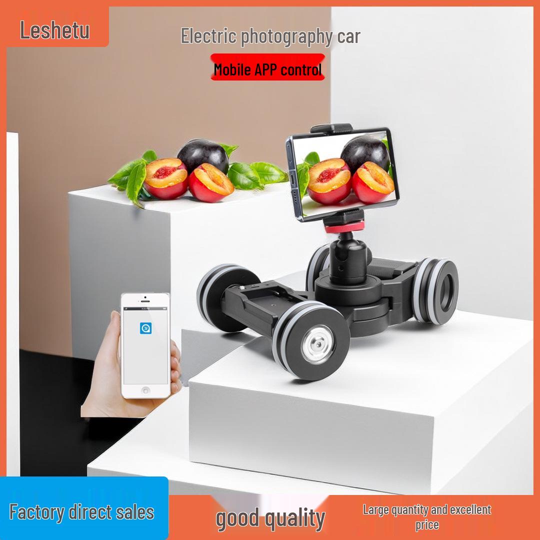 Leshetu Smart Four-Wheel Electric Track Dolly for Mobile Photography 220mm x 170mm
