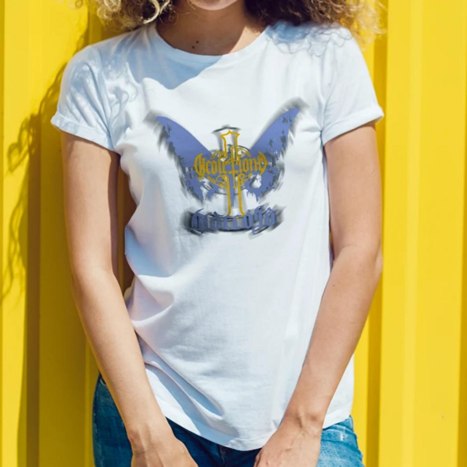 

Women s Fashion Butterfly Round Neck T-shirt Trendy style, a good helper for dressing XXXXXL