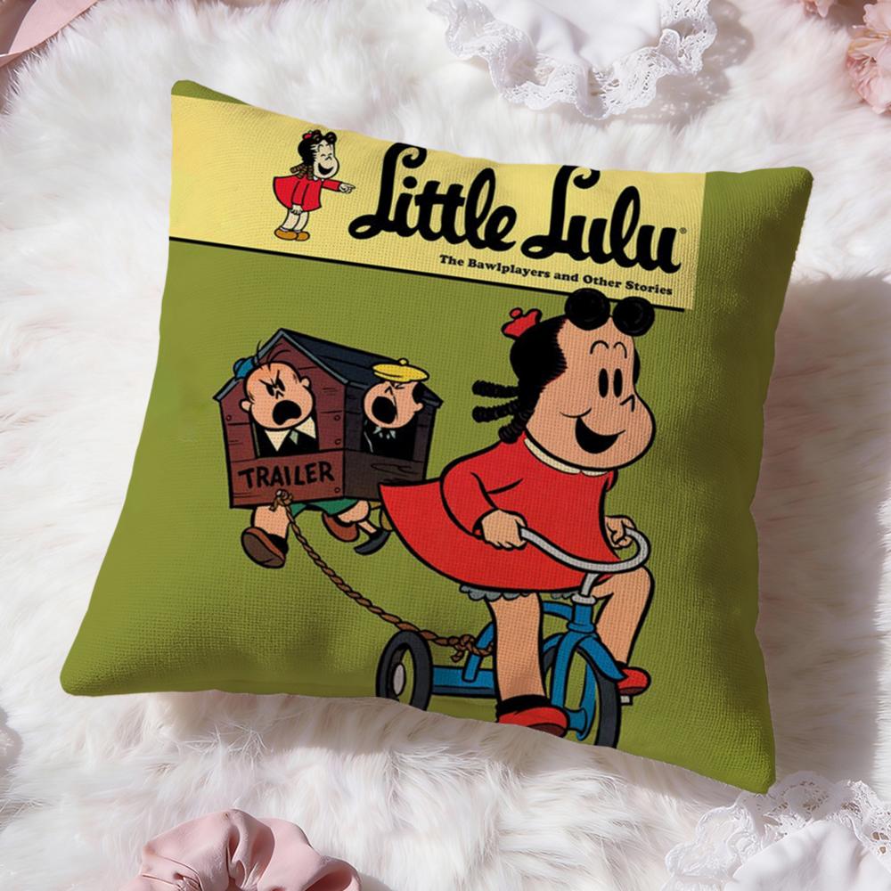 Hot TThe Little Lulu Shower Cushion Cover Soft Washable Pillow Case Multi-Scene for Couch Bed Travel Office Use