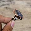 Abalone Shell Ring Electroformed Copper Ring Adjustable Ring Unique Electroformed Jewelry Handmade Gemstone Ring Wedding Gift Statement Ring