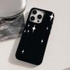 Korean Twinkling Star Pattern Soft Phone Case For iPhone 11 12 13 14 15 16 Pro Max X XR XS 7 8 Plus 16E Black Protective Cover