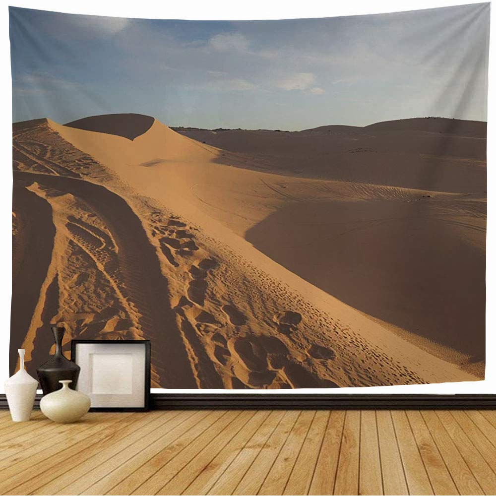 Dune Sunrise Tapestry Sahara Desert Dunes Tapestry Nature Outdoor Scenery Tapestry Wall Hanging Decor for Bedroom Living Room