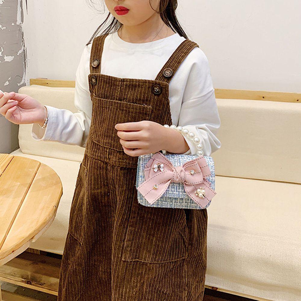Girl Handbag Backpack Children Pearl Bow Bag Cute Messenger Shoulder Bag Baby Coin Purse Candy Wallet Bag Chain Flap Bags