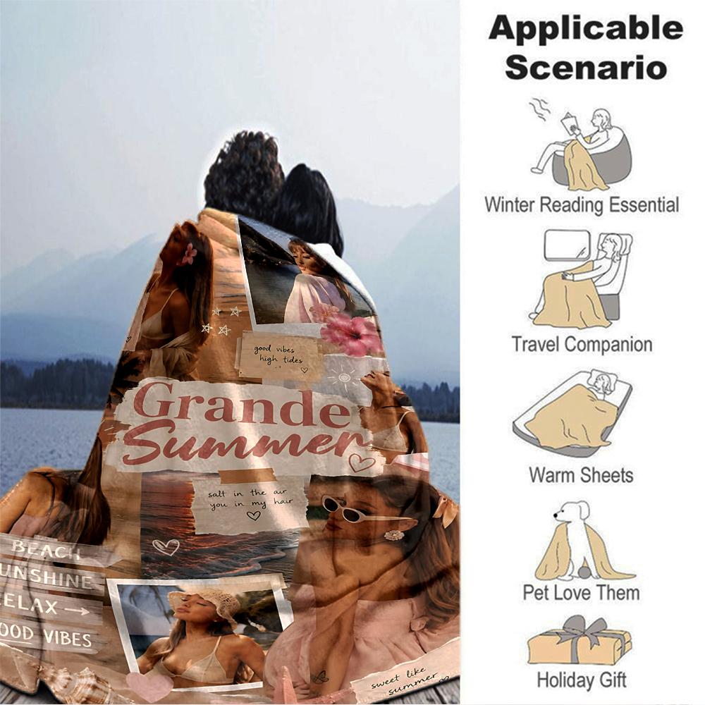 Summer Vibes Relaxation Blanket Soft Throw Blanket For Home Bedroom Bed Sofa Travel Office Solid Christmas Blanket