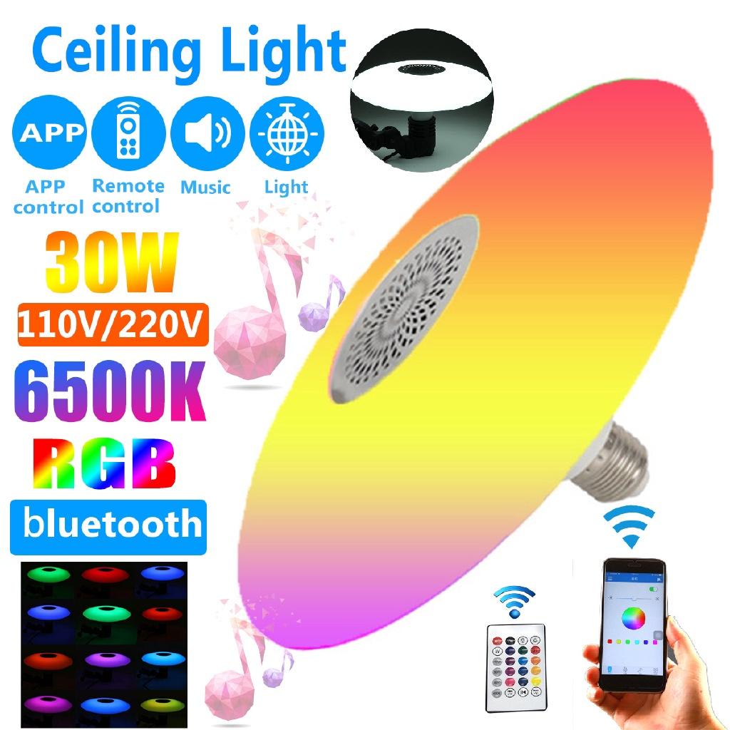 30W Moderne LED Deckenleuchte Heimbeleuchtung APP Bluetooth Musiklicht + Fernbedienung RGB Dimmbar Schlafzimmerlampen Intelligente Decke