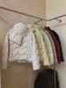 Women's Winter 2025 Scarf Collar Apple Button Down Jacket - Short Style, Sweet Petite White Duck Down Coat