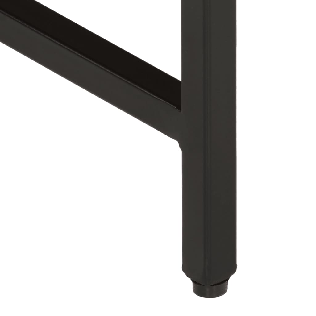 Nesting Tables Set of 3 Rough Solid Mango Wood and Iron