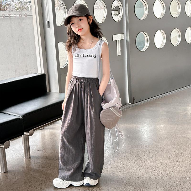 Girls' Wide Leg Pants Summer Thin Mosquito Proof Pants Yamamoto Pants Children's Summer Ice Silk Casual Pants