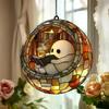 Colorful Shadow Window Suncatcher for Halloween Featuring Acrylic Ghost Reading Design