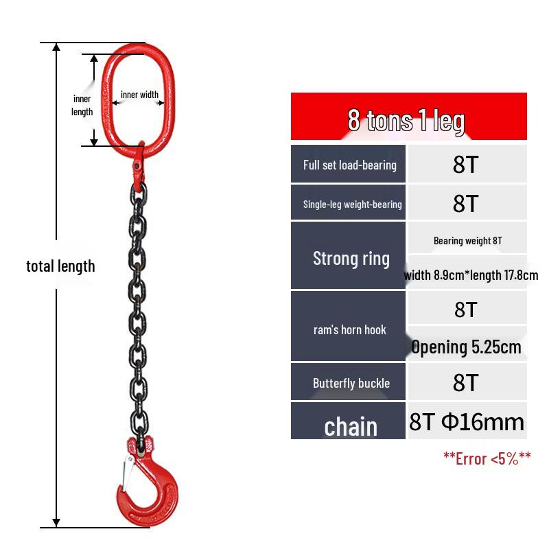 G80 Manganese Steel Chain Sling with Hook and Shackle for Lifting and Overhead Crane Operations