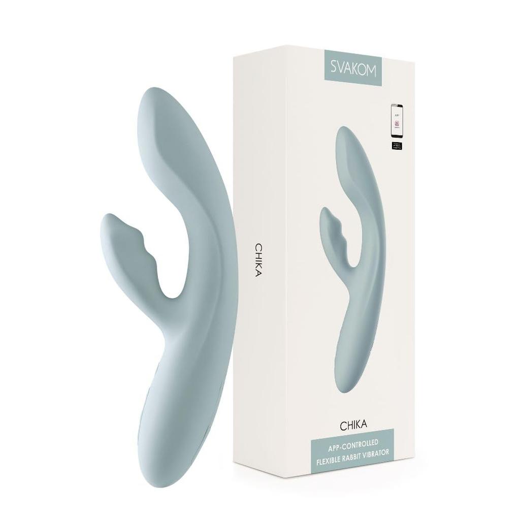 SVAKOM CHIKA A vibrator that warms up to intense for simultaneous stimulation of the and app remote control internal orgasm 25 vibration memory travel