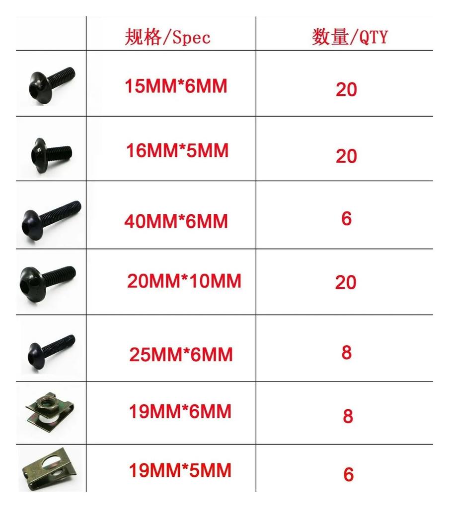 Motorcycle Bolt Screws Suitable for Suzuki GSXR600/1000 GSXS750 GSX250R Motorcycle Complete Fairing Bolt Kit Screw Nut Set (Green)