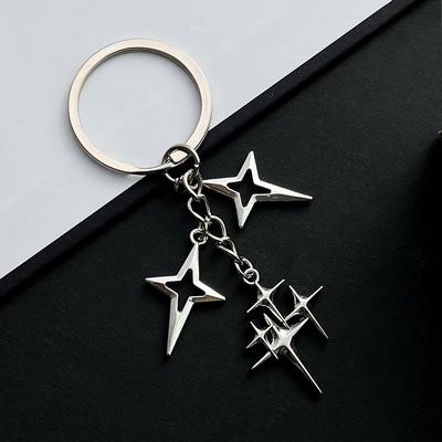 1pc Four-pointed Star Keychain - Key Ring For - Fashion Pendant For Bag Backpack Car Key - Trendy Accessory For Fashionable