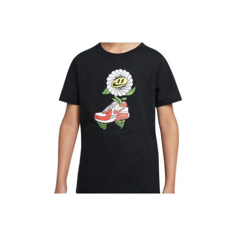 

Nike Round Neck Pullover Short Sleeve T-Shirt Kids Tops Black DO1821-010 S