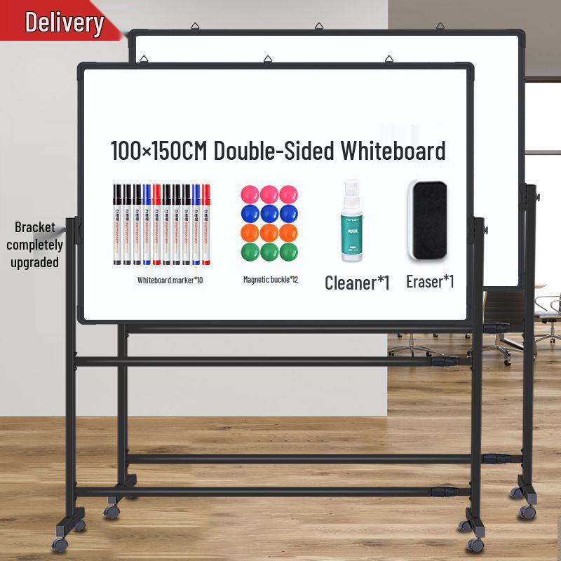 Mobile Magnetic Double-Sided Whiteboard Stand for Home, Office, or Training - Small Size