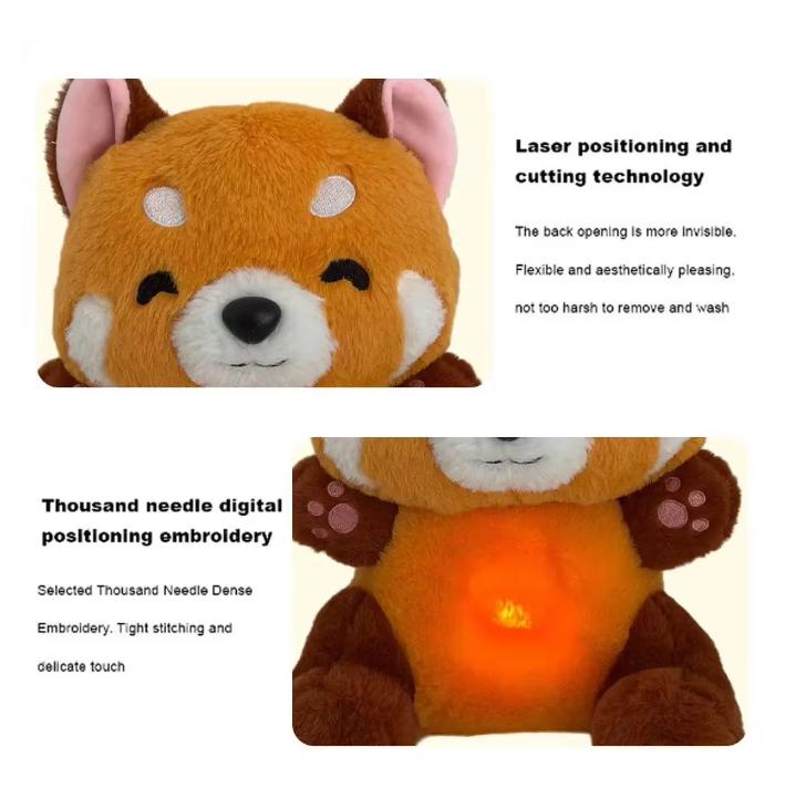 Plush Toy Red Panda Breathing Stuffed Animal 2026 New For Anxiety Adults With Music Lights & Rhythmic Breathing In Four Modes