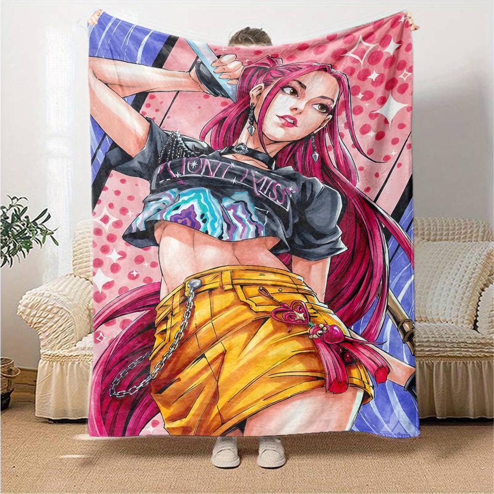 1pc KPop Demon Hunters MIRA2 Blanket, Gift, for Men and Women, Soft Blanket, Good for Sofa Bed Couch Travel, Lightweight Flannel Blanket