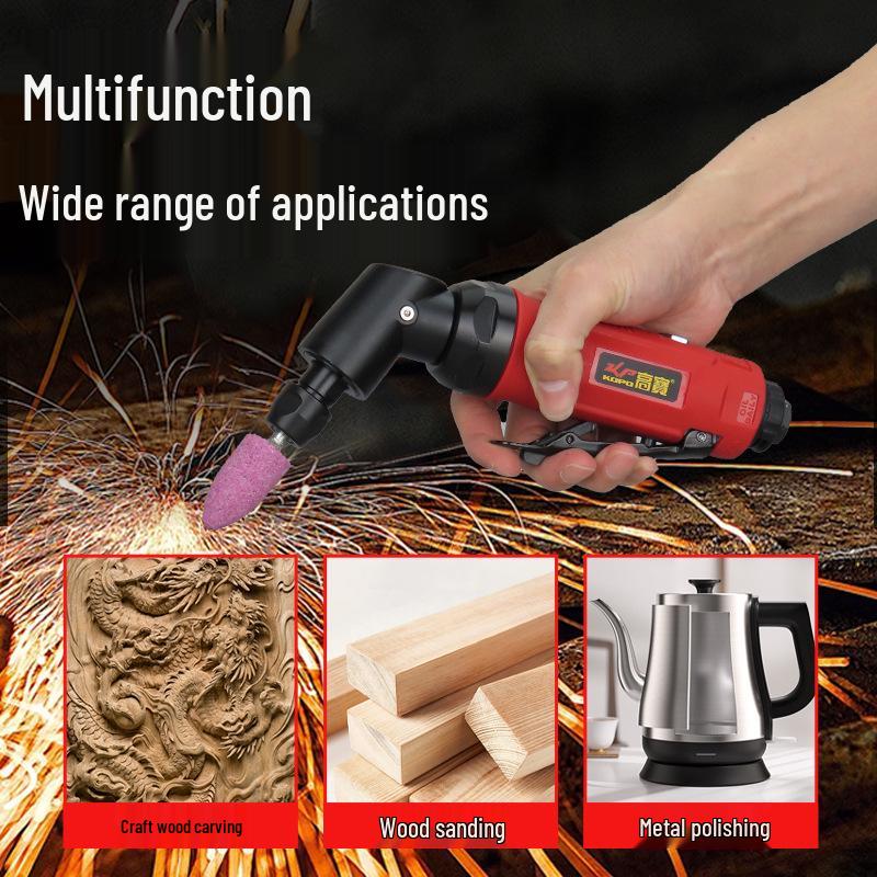 Gaobao 115° Pneumatic Die Grinder - Angled Head Air Grinder for Tire Repair, Mold Polishing, and Burr Trimming