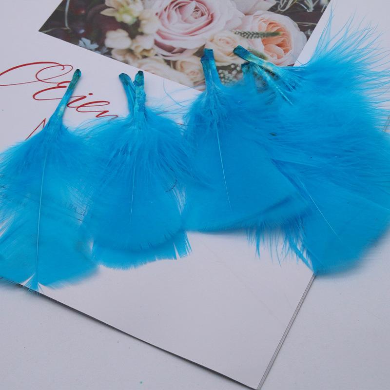 50Pcs Big Head Boy Flat Turkey Feather Color Diy Feather Jewelry Handicraft Accessories Clothing Accessories