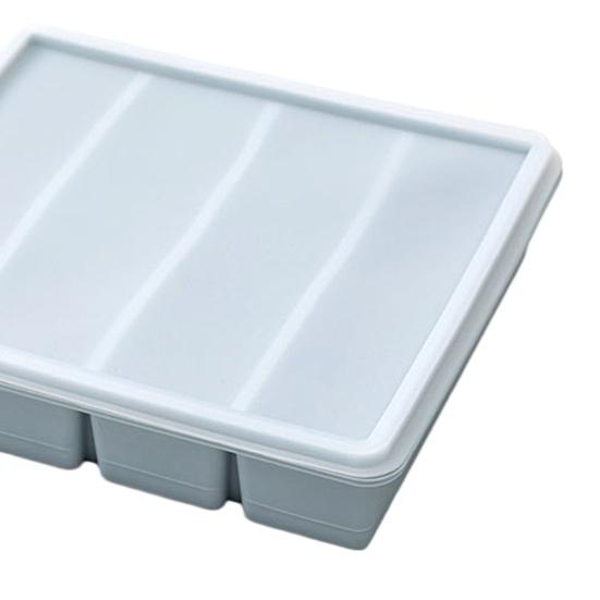 Ice Cube Mold Silicone Freezer Tray with Lid Multi-Compartment Ice Cube Tray for Freezing Long Ice Cubes Broth